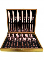 24-Pieces Flatware Set Rose Gold 13.5x10.5x2.05inch