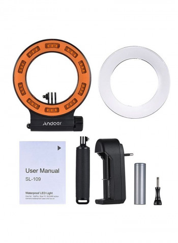 30 LED Waterproof Diving Fill Light 17.3x14.5x1.7cm White/Black