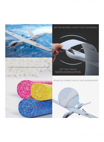 RC Airplane With LED Hand Throwing Wingspan Foam Plan Toys 43x43x43cm