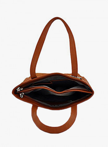 Polyester Blend Shoulder Bag Brown