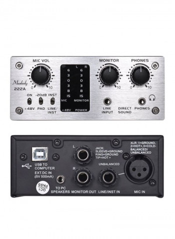 2-Channel USB Audio System Interface External Sound Card