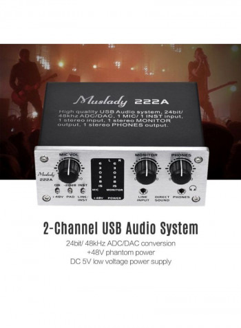 2-Channel USB Audio System Interface External Sound Card