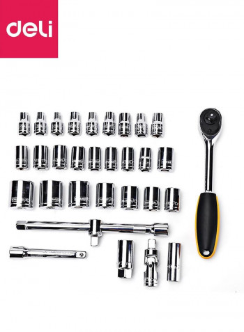 32-Piece Socket Set  Black/Silver