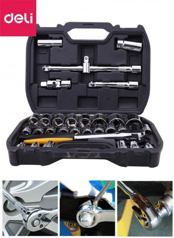 32-Piece Socket Set  Black/Silver