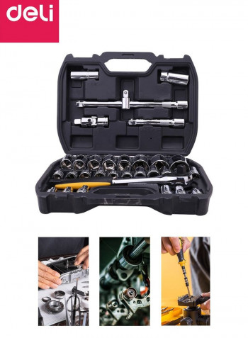 32-Piece Socket Set  Black/Silver