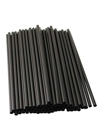 10000-Piece Plastic Straws Black 230x6millimeter