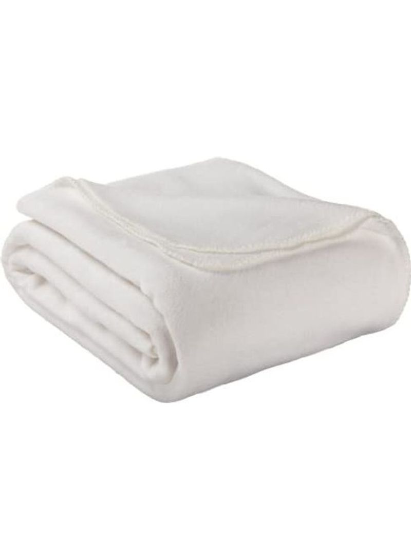 King Fleece Blanket Cotton White 15.9inch