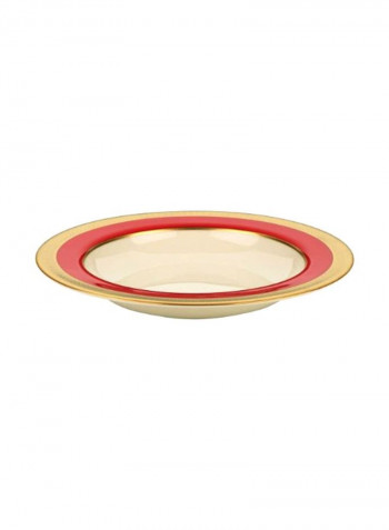 Embassy Pasta Bowl Gold/Red/Beige 9inch