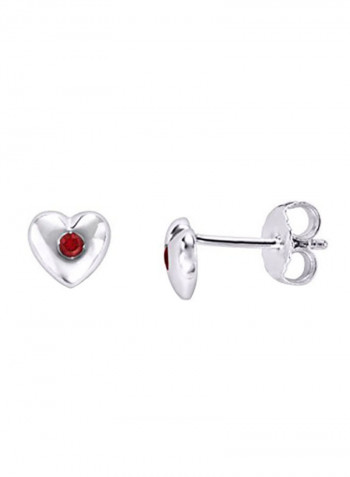 925 Sterling Silver Ruby Stud Earrings