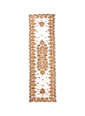 Beaded Table Runner Gold 16x72inch