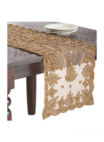 Beaded Table Runner Gold 16x72inch