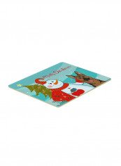 Snowman With German Shepherd Kitchen/Bath Mat Multicolour 18 x 24inch
