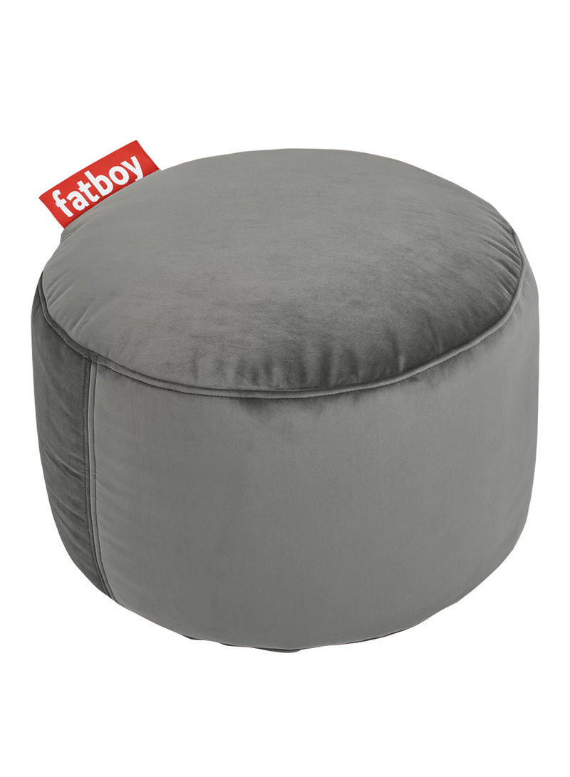 Round Patch Pouf Taupe 35x50centimeter