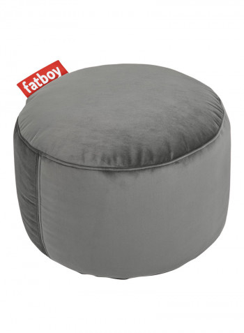 Round Patch Pouf Taupe 35x50centimeter