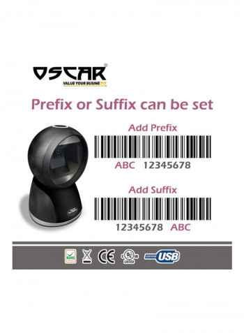 UniBar CoreBit 1D QR 2D Barcode Scanner Black