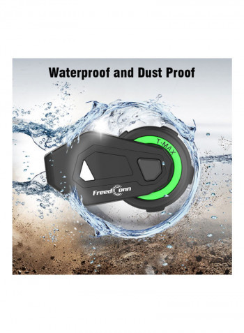 T-MAX Motorcycle Helmet Headset Bluetooth 5.0 Black/Green