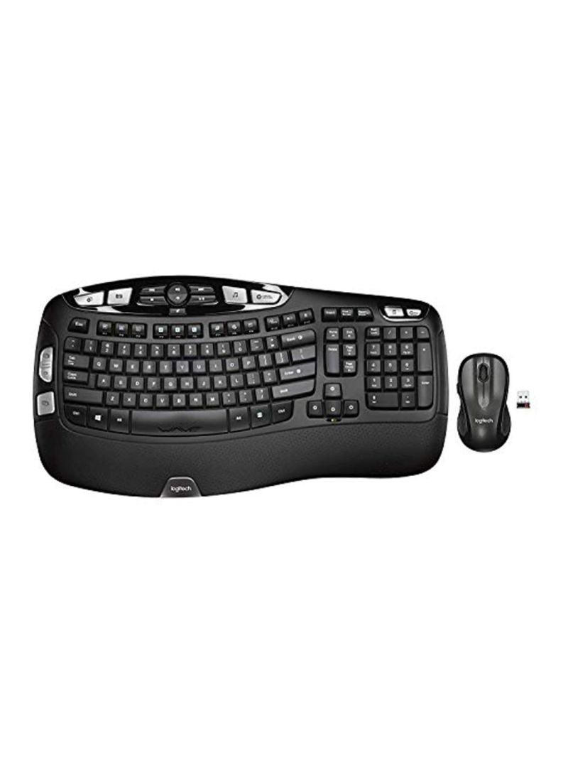 Wireless Wave Keyboard And Mouse Combo Black