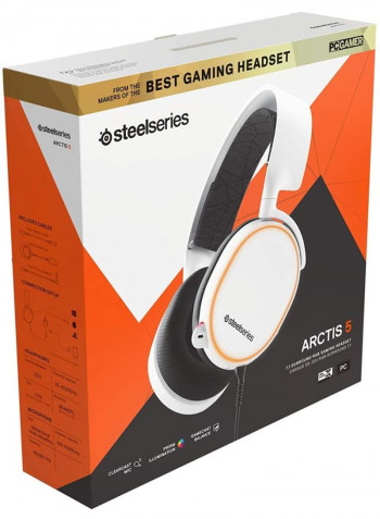 Arctis 5 Wired Over-Ear Gaming Headset With Mic Black/White