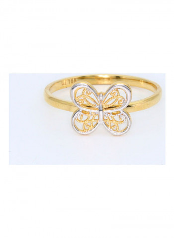 Real Gold Butterfly Ring Gold/Silver
