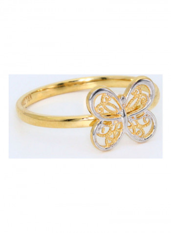 Real Gold Butterfly Ring Gold/Silver