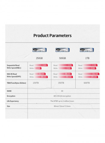 A2000 Solid State Drive 1TB Blue/Black