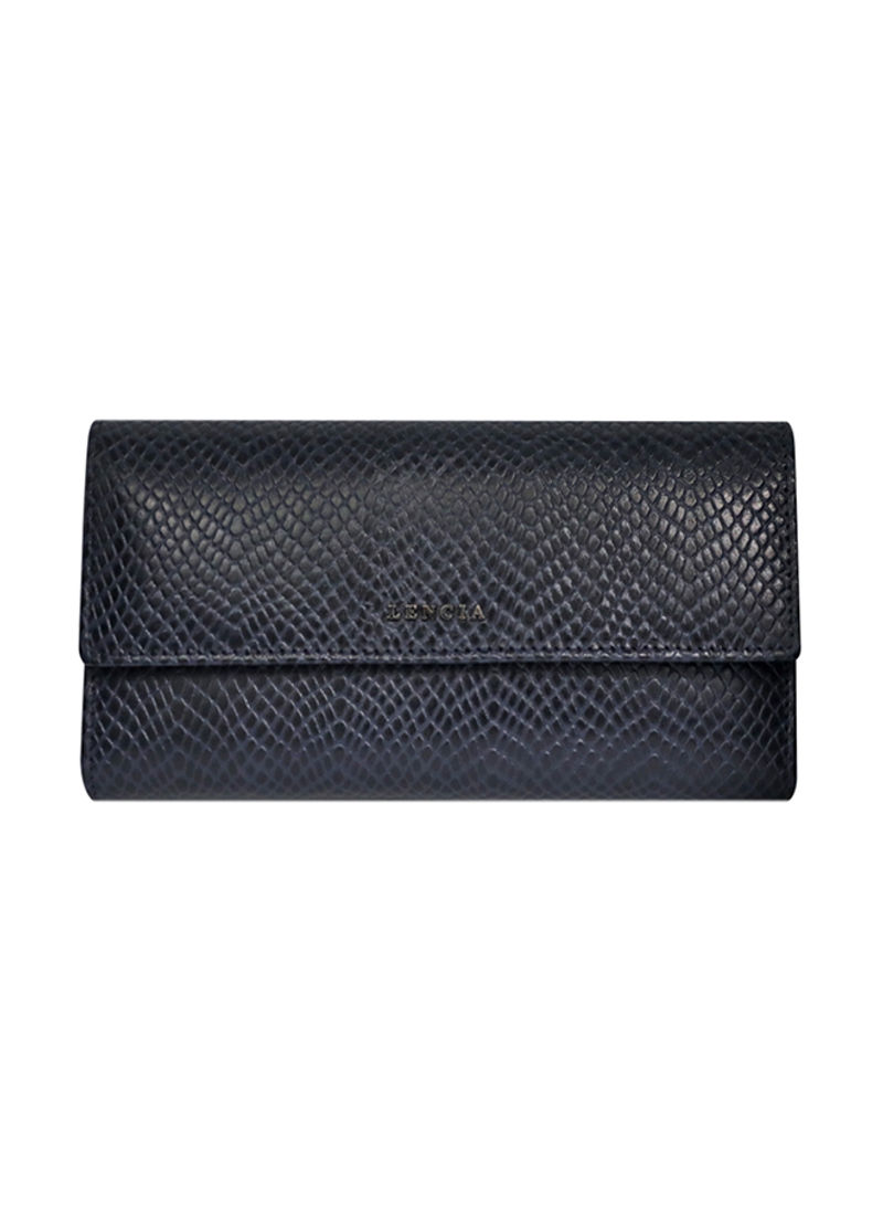 Casual Leather Wallet Navy Blue