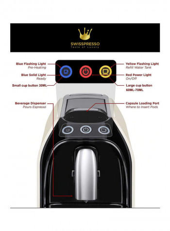 Nespresso Compatible Coffee Machine 1225 W SCMFWHT01 White/Black