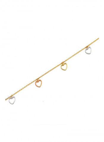 18 Karat Gold Heart Bracelet
