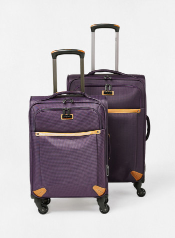 2-Piece Luggage Trolley Set Purple