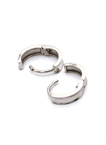 18k Gold Plain Round Earring Set