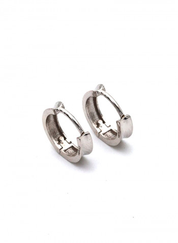 18k Gold Plain Round Earring Set