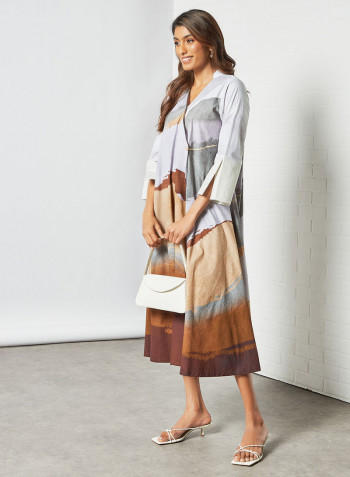 All-Over Print Wrap Dress Multicolour