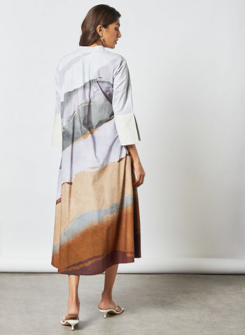 All-Over Print Wrap Dress Multicolour