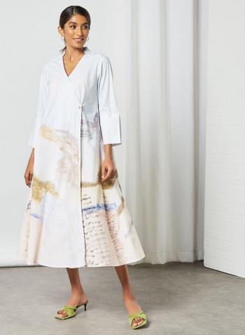 Printed Wrap Dress Multicolour