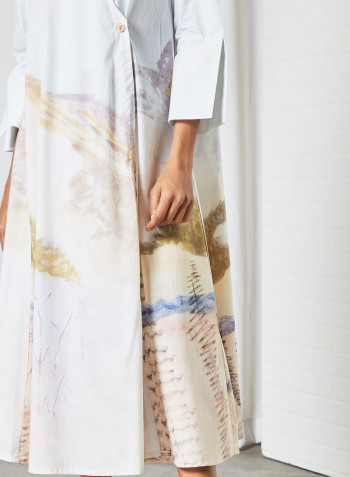 Printed Wrap Dress Multicolour