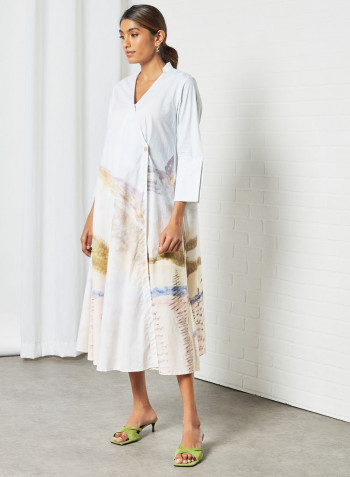 Printed Wrap Dress Multicolour