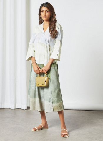 Scenic Graphic Wrap Dress Multicolour