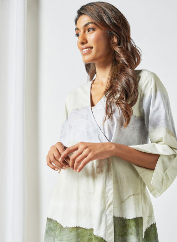 Scenic Graphic Wrap Dress Multicolour