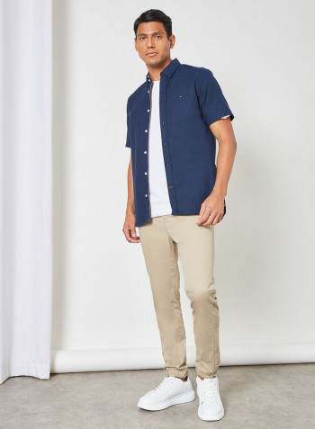 Tonal Short Sleeve Shirt Navy