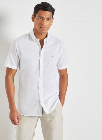 Tonal Short Sleeve Shirt White