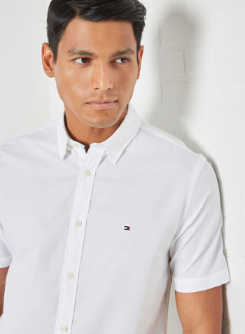 Tonal Short Sleeve Shirt White