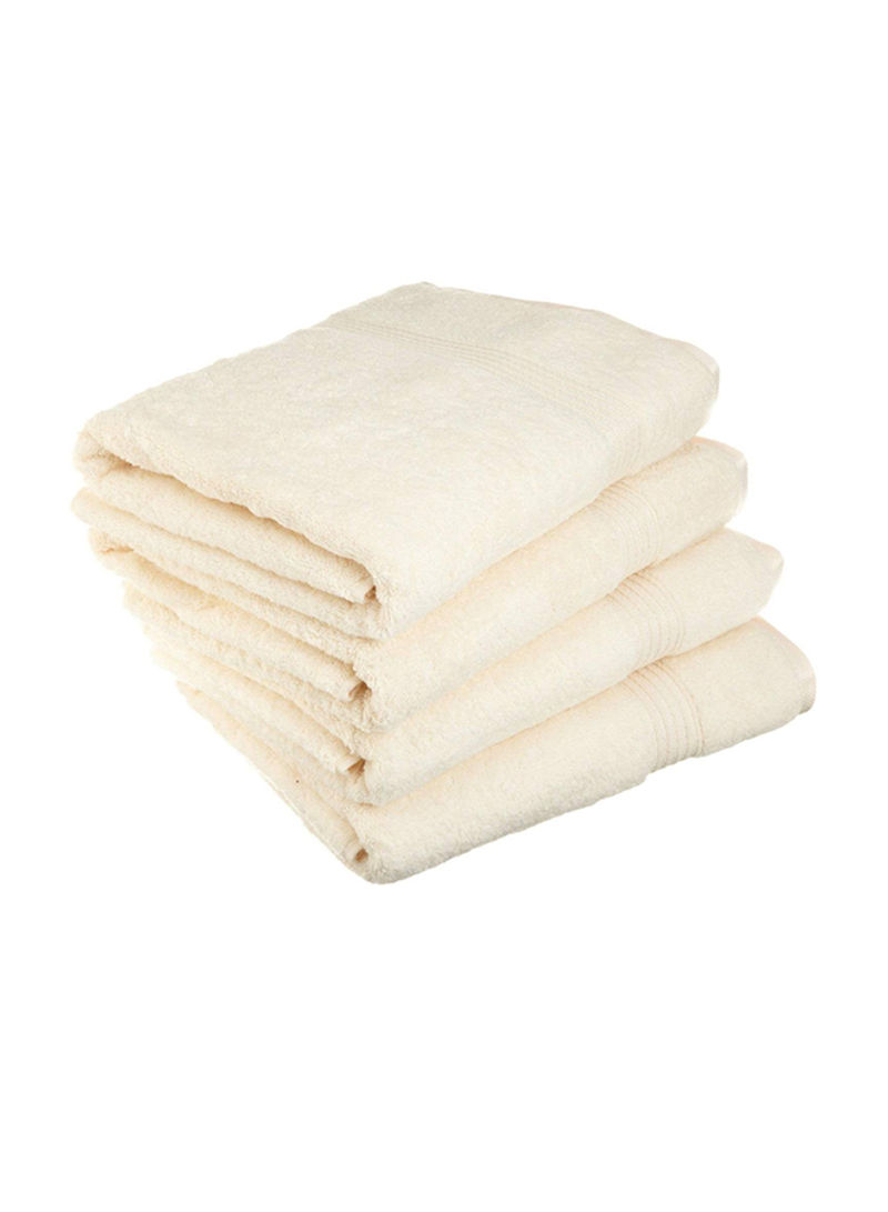 4-Piece Soft Bath Towel Ivory 30 x 54inch