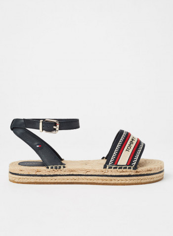 Artisanal Flatform Sandals Navy