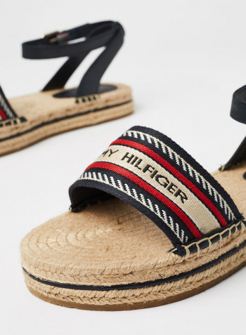 Artisanal Flatform Sandals Navy