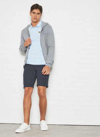 Zip Through Hoodie Mid Grey Marl
