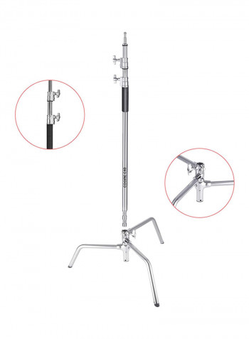 Adjustable Tripod With Turtlebase 134cm Silver
