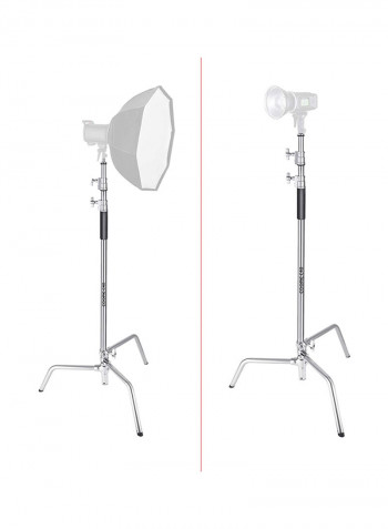 Adjustable Tripod With Turtlebase 134cm Silver