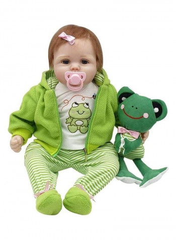 Baby Simulation Doll With Frog Plush Toy 55cm