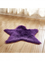 Anti-Skid Star Shaped Soft  Rug Purple One Size