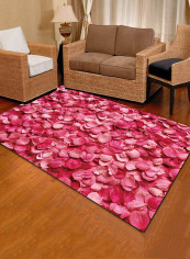 Flower Petal Pattern Living Room Mat Pink 80 x 120centimeter